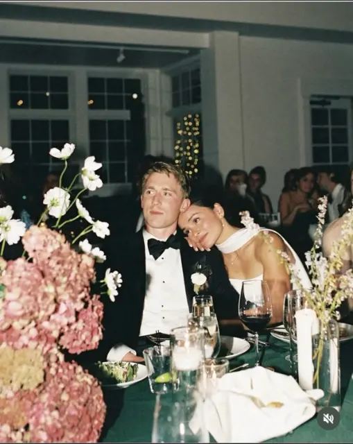 Couple at a wedding reception table